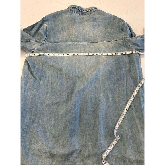 One teaspoon distressed denim chambray blue oversized button up shirt tunic s - Picture 10 of 12